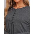thumbnail image 4 of DARING DIVA Women's Long Sleeve Long Soft Button Down Nightshirt XL Deep Gray, 4 of 6