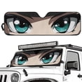 thumbnail image 2 of Yuyamidu Eyes Print Windshield Sun Visor Car Sun Shield for 2007-2018 Jeep Wrangler JK JKU & 1997-2006 Jeep Wrangler TJ LJ, 2 of 7