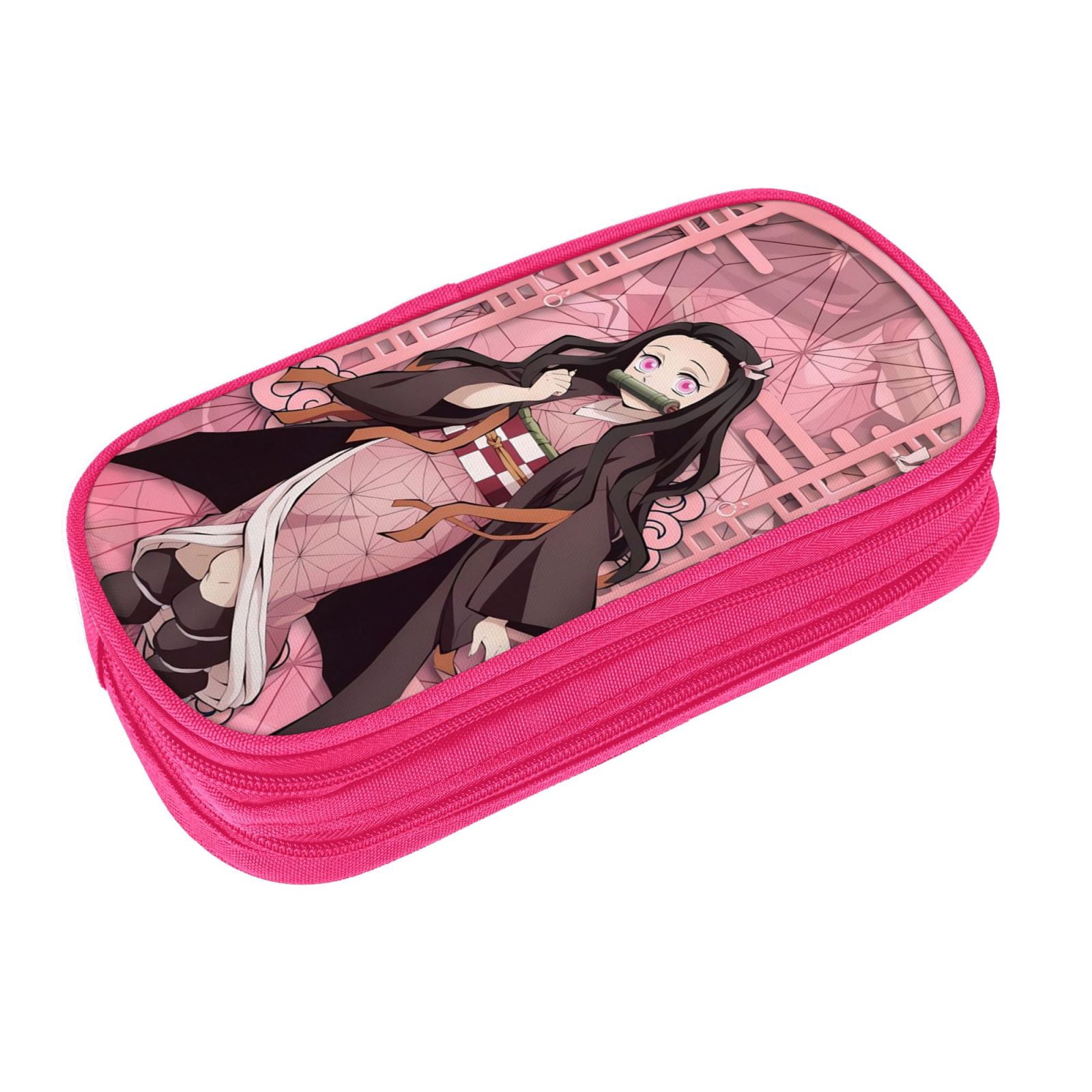 Kamado Nezuko Pencil Case Large Capacity Pencil Pouch Pen Bag Office Stationery Organizer Travel Makeup Bag Pink
