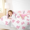 thumbnail image 3 of Manfei Cute Pink Bow Twin Comforter Sets,Girls Personalized Letter A Bedding Set,Pink Reversible,2pcs,1 Comforter and 1 Pillowcase, 3 of 7