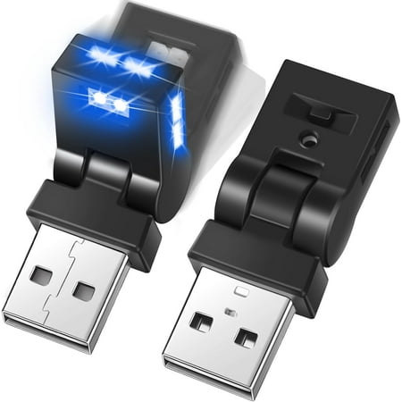2 Pcs Mini USB LED Light Car LED Interior Lighting 5v RGB Portable Ambient Lighting Adjustable 8 Color and Brightness Smart USB Night Lamp for Cars Laptop Keyboard Atmosphere, Type A