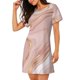 thumbnail image 2 of Easygdp Rose Gold Glitter Splatter Camisón de manga corta para mujer, informal, estampado, 2 of 6