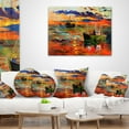 thumbnail image 4 of Designart Colorful Fishing Ships - Seascape Throw Pillow - 18x18, 4 of 5