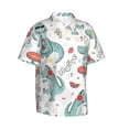 thumbnail image 2 of Balery Music Lover Dinosaur Print Men's Hawaiian Shirts Short Sleeve Beach Shirt Relaxed Fit Vacation Button Down Shirts-3X-Large, 2 of 9