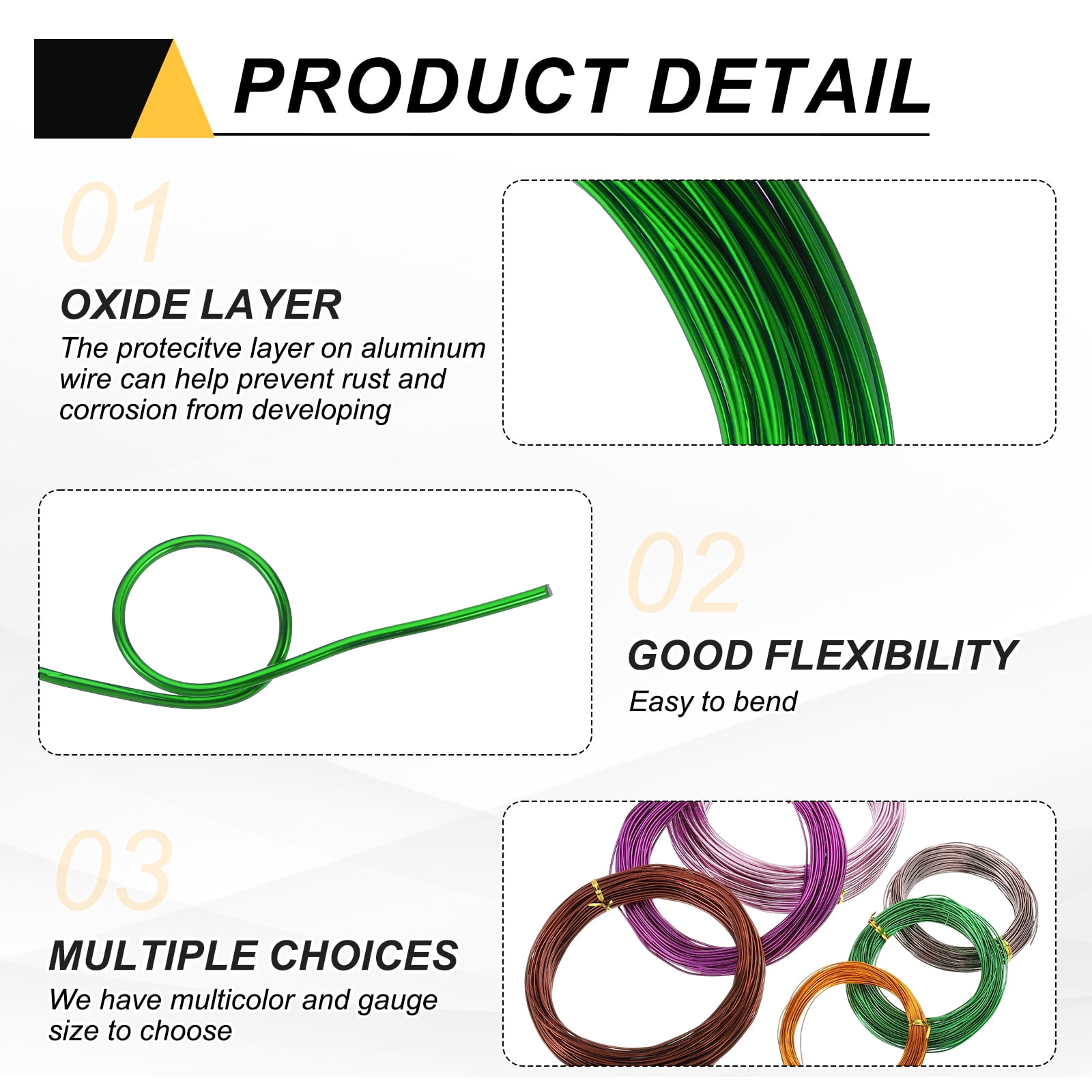 Uxcell 10 Gauge 2.5mm Aluminum Wire, 100 Feet Bendable Metal Craft Armature Wire, Green