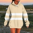 thumbnail image 2 of Kaliqueen Women's 2025 Striped Oversized Sweatshirt Color Block Crewneck Long Sleeve Hoodies with Pockets Drawstring Fall Fashion Pullover Tops with Pockets, 2 of 6