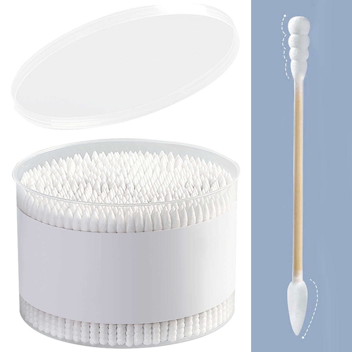 LONGRV 500 Count Cotton Swabs with Double Grooved and Tipped Applicator