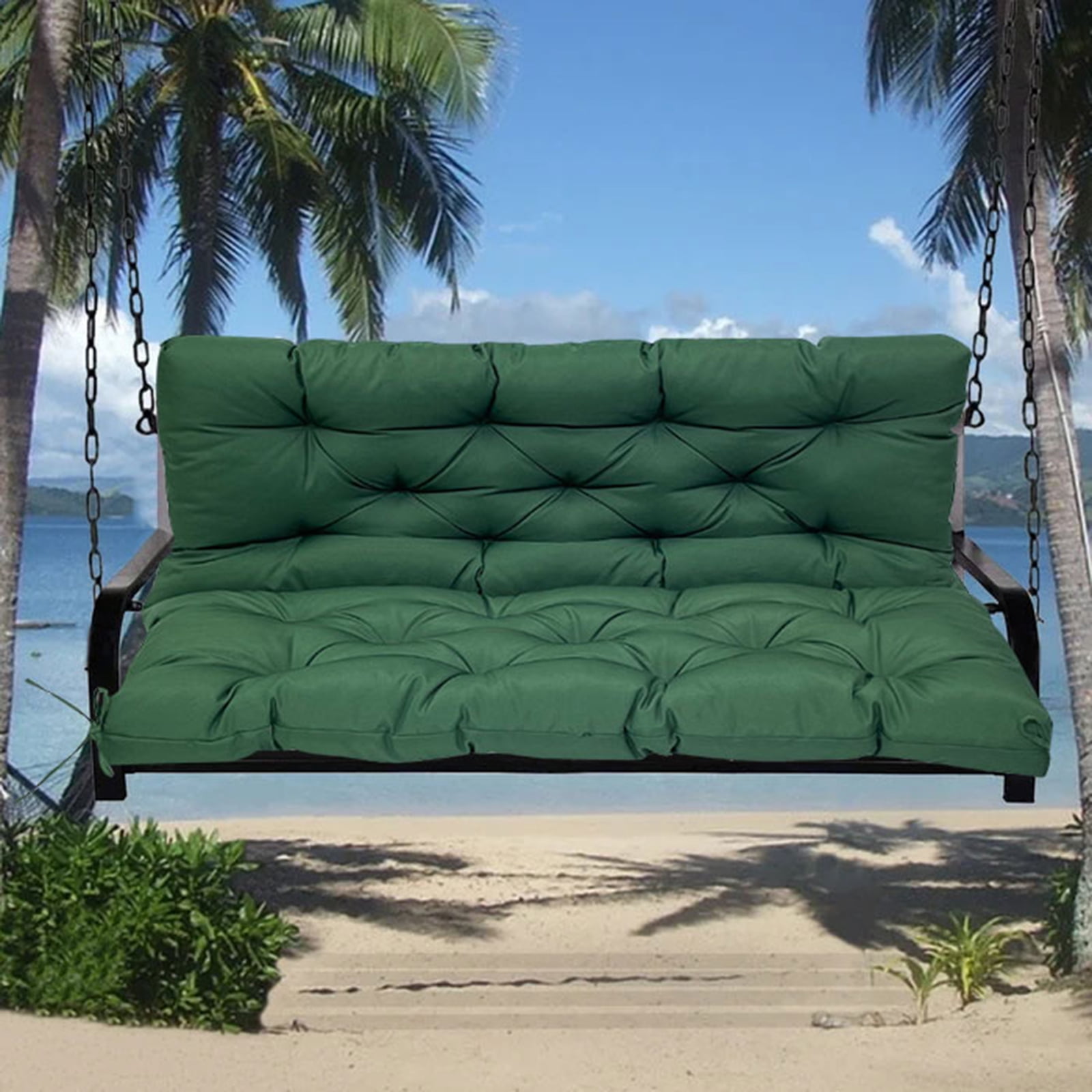 TOPCHANCES Outdoor Bench Cushion with Backrest and Ties, Waterproof