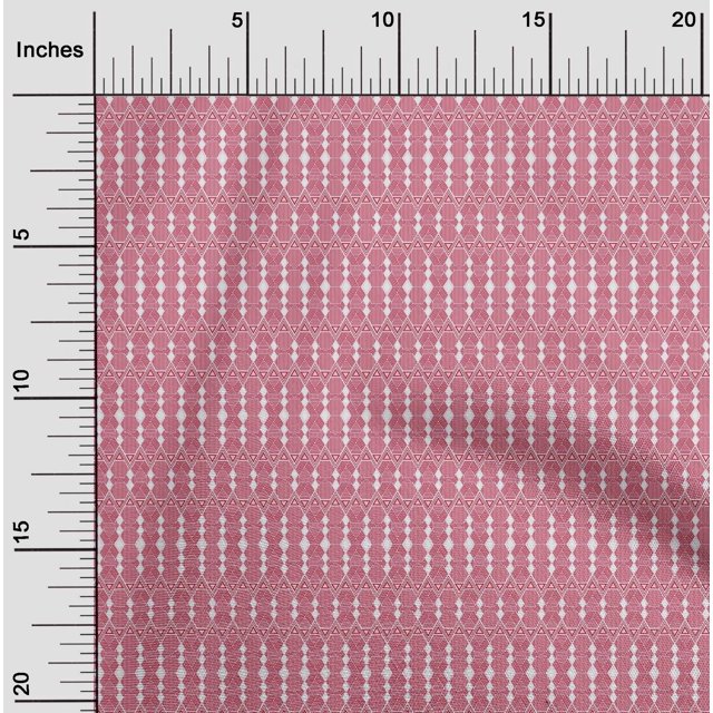 oneOone Georgette Viscose Fabric Hexagon|Diamond & Triangle Geometric Decor Fabric Printed BTY 42 Inch Wide