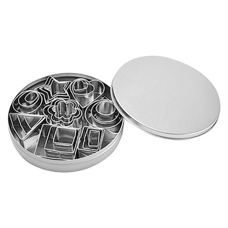 

HIBRO Set of 24 Stainless Steel Biscuits Mold DIY Dookie Mold Geometric Pattern