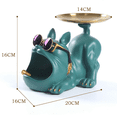 thumbnail image 4 of Bouledogue Cool en Résine avec Plateau pour Rangement de Clés, Bijoux, Décoration de Chambre, Statue, Vert, 4 of 7