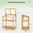 thumbnail image 3 of 2-in-1 Fir Wood Elevated Greenhouse with Slatted Shelf, Adjustable Roof Cold Frame for Extending Growing Season, 3 of 10