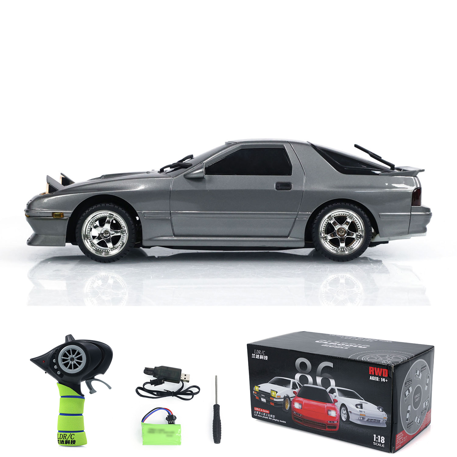 1:18 RX7 RWD RC Drift Car LDRC LD1802 Radio Control Racing Vehicles Gyroscope