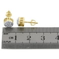 thumbnail image 4 of 10K Yellow Gold Round Diamond Flower Circle 3D 9mm Studs Small Earrings 0.15 CT., 4 of 5