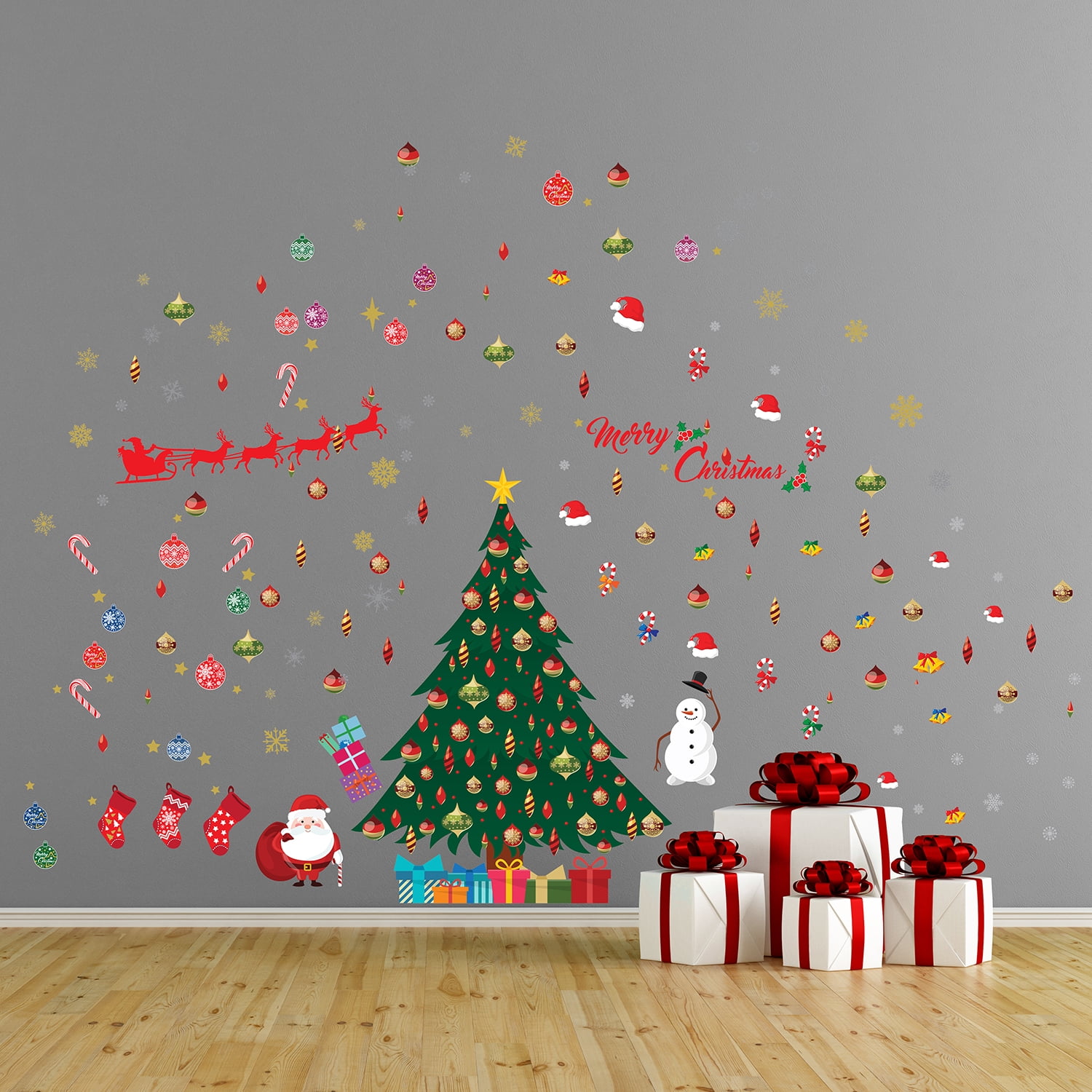 Classic Christmas Wall Stickers Wall Art, DIY Art, Home Decorations