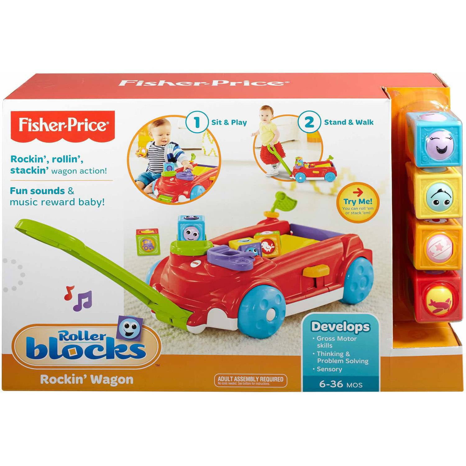 fisher price wagon with blocks