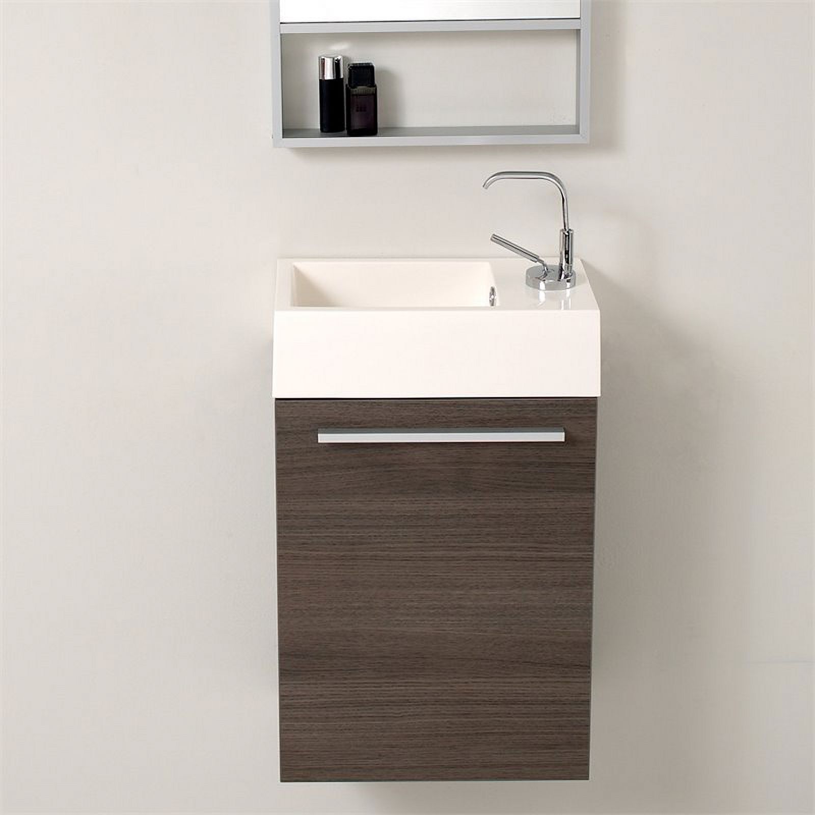 Pulito Small Modern Bathroom Vanity with Tall Mirror - image 3 of 7