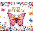thumbnail image 4 of Floral Happy Birthday Decorative Butterfly Banner for Birthday Party Celebration Garden Event, 4 of 8