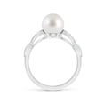 thumbnail image 2 of ANGARA South Sea Cultured Pearl Ring with Marquise Motifs in 14K White Gold for Women | June Birthstone, Birthday, Anniversary, Jewelry Gift for Women | Pearl Ring, 2 of 9
