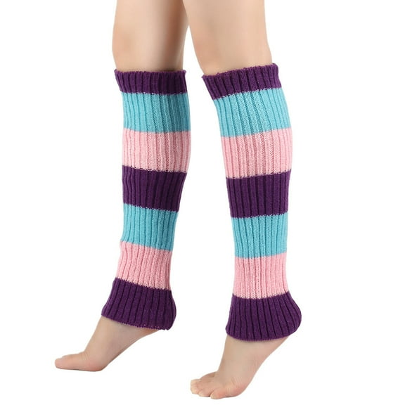 Nvzi-a 2 pairs Leg Warmers for Women, Leg Warmers Knit with Anti-slip Elastic Cuff, Y2K Fashion Party Sports Yoga Ballet Dance，Colour I