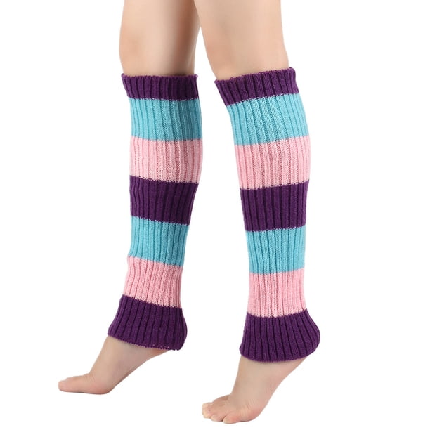 Nvzi 2 pares de calentadores de piernas para mujer, calentadores de piernas tejidos con puños elásticos antideslizantes, moda Y2K para fiestas, deportes, yoga, ballet, baile, color I