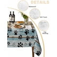 thumbnail image 2 of Cute Dog Claws Table Cloth, Farmhouse Blue Wooden Puppy Pawprints Waterproof Tablecloth for Rectangle Tables, Reusable Washable Fabric Table Cover for Restaurant Kitchen Dining Tables 52"x70", 2 of 6