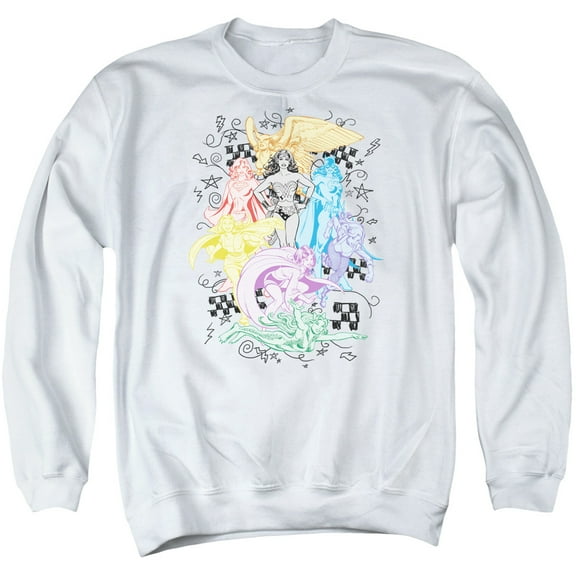 DC Comics Super Adult Crewneck Sweatshirt White
