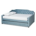 thumbnail image 4 of Baxton Studio Freda Upholstered Daybed with Trundle, Light Blue Velvet, 4 of 12