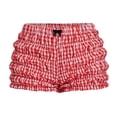 thumbnail image 5 of DHFJKG Women's Ruffle Shorts Plaid Bloomer Shorts Elastic Waist Cute Summer Bottoms Hot Pants, 5 of 6
