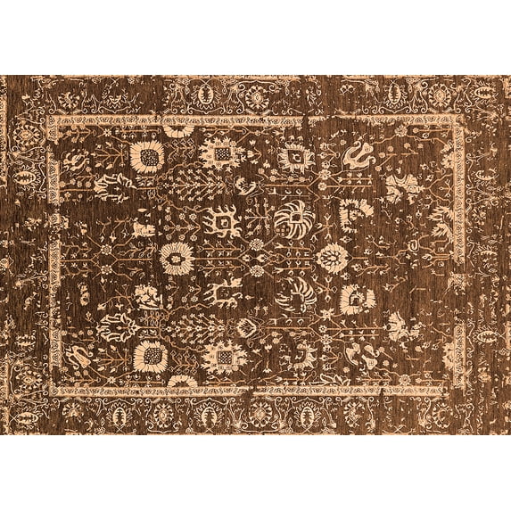 Ahgly Company Indoor Rectangle Oriental Orange Industrial Area Rugs, 2' x 5'