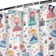 thumbnail image 3 of Floral Princess Pattern Shower Curtain 36"x72" ,Bathroom Decorative Shower Curtains Set with 12 Hooks,Modern Waterproof Washable Shower Curtain, 3 of 6
