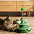 thumbnail image 6 of 3-Layer Interactive Cat Toy Tower with Spring Ball, 24.5cm/9.65in Cat Playground for Indoor Cats, Durable PP Cat Track Toy with Rolling Balls for Mental Stimulation (Size/Colour as Pictured), 6 of 6