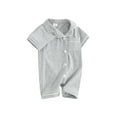 thumbnail image 1 of SUNSIOM Pyjamas pour Bébé Combinaisons Col Rabattu Manches Courtes Vêtements de Nuit Boutons Poche Dormeuses Justaucorps, 1 of 6