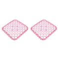 thumbnail image 1 of 2 Pcs Kitchen Sink Debris Filter Mat Multifunction Square Insulation Pad Table Placemat Washing Holder Dish Drainer (Pink), 1 of 8
