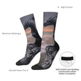 thumbnail image 4 of Gukieu Black Dragon Cliff Dawn Print Contrast Color Mid-calf Socks, Sweat-wicking Athletic Socks, Unisex Clothing Accessories, 4 of 6
