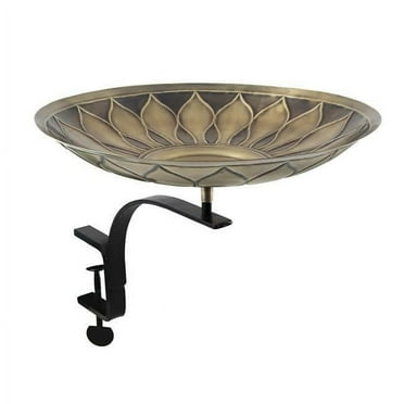 Achla  African Daisy Birdbath with Rail Mount Bracket