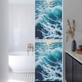 thumbnail image 3 of Blue Teal Coastal Window Privacy Film, Sea Nautical Ocean Summer Beach Static Cling UV Sun Blocking Heat Control Window Tint Day and Night, Non-Adhesive One Way Windows Privacy Cover 17.7''x78.7'', 3 of 7