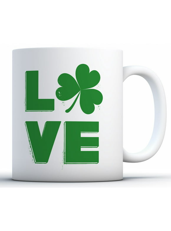 Awkward Styles Shamrock Mug Irish Shamrock Love Coffee Mug Tea Cup St. Patrick's Day Mugs for Coffee Lovers Tea Lovers St. Patricks Coffee Mugs Saint Paddy Gifts Party
