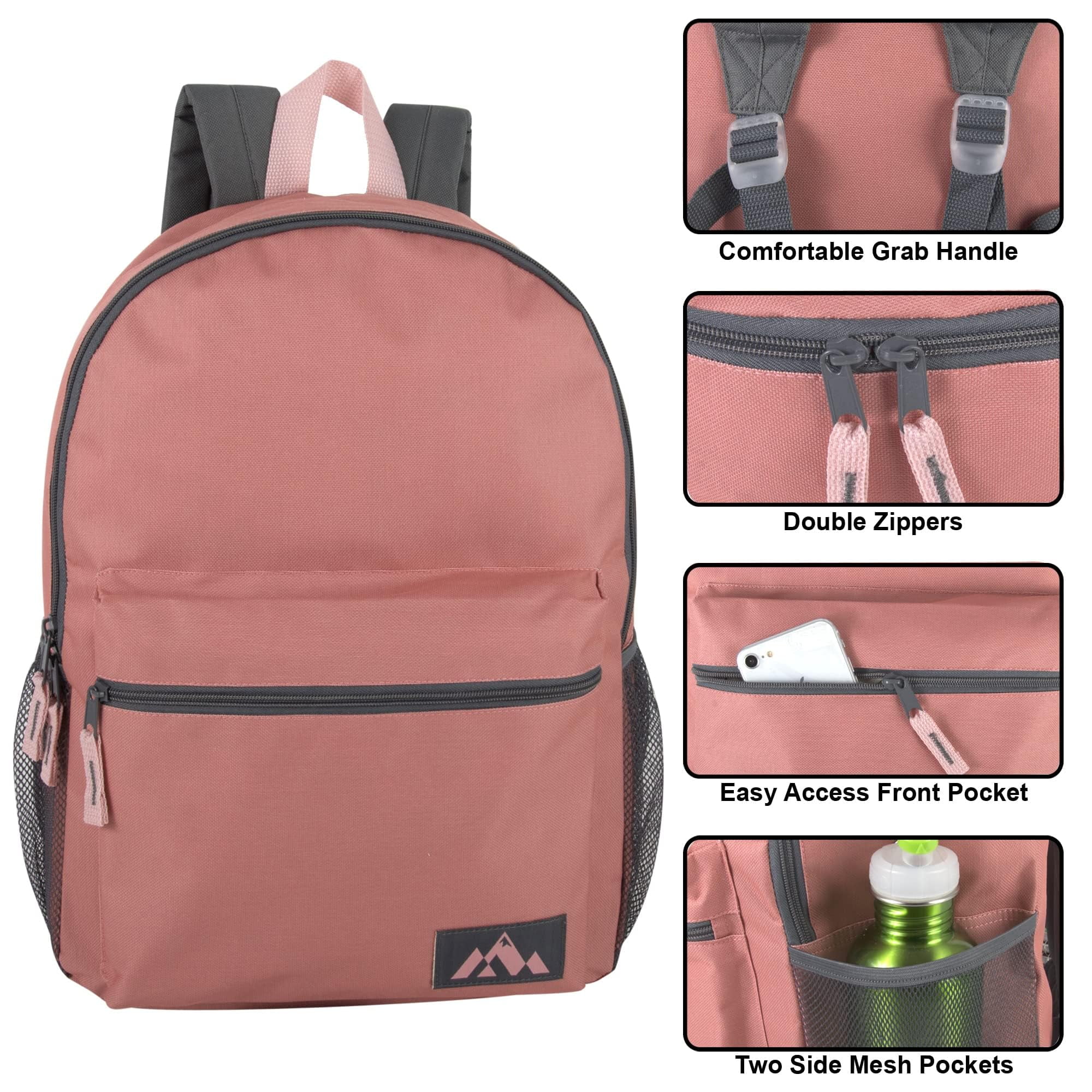 24 pack Solid Colored Backpacks for Stationary, Travel, Commuting, Gym in Pastel Colors Pack