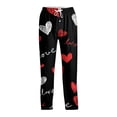 thumbnail image 4 of Fgvctg Valentine's Day Pajamas for Men Casual Sleepwear Wide Leg Pajamas Heart Print High Waisted Pj Pants Stretch Spring Fall Drawstring Lounge Pants with Pockets Wine M, 4 of 6