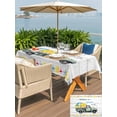 thumbnail image 5 of Outdoor Tablecloth with Umbrella Hole for Patio/Picnic/Party/Camping, Summer Truck Lemon Waterproof Table Cloth Rectangle Table Cover Washable, Nautical Coastal Grey Wooden (54"x 80"), 5 of 8