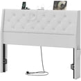 thumbnail image 5 of ARICOEASY Upholstered Headboard for Queen Beds, Height Adjustable and Ergonomic Head Board, White, 5 of 8