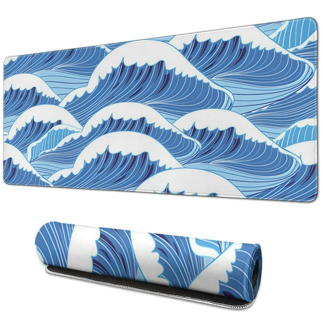Elegant Desk Accessories: Extra Large Topographic Pattern Mouse Pad, Non-Slip Rubber Base - Enhances Comfort and Style of Workspace