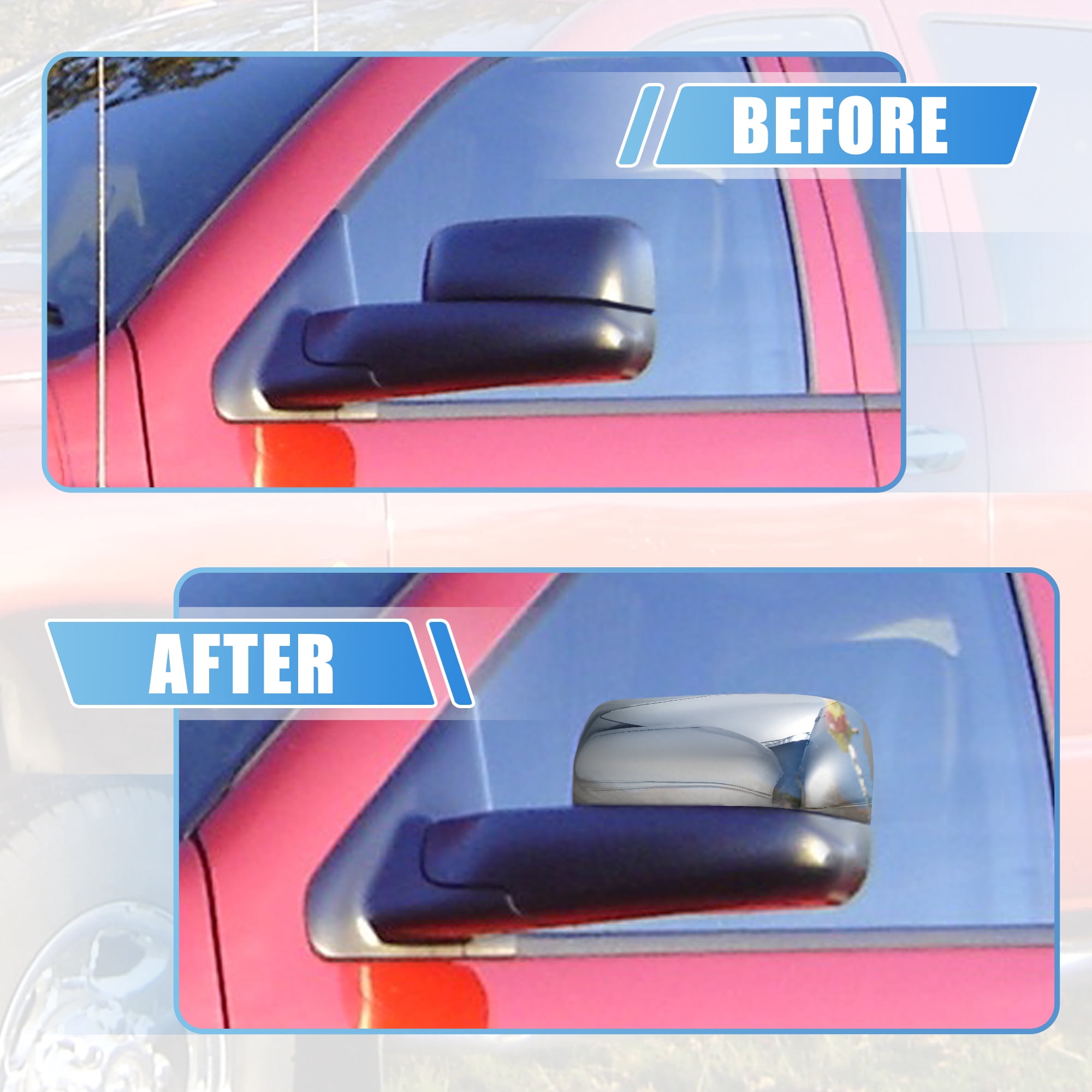 Unique Bargains Chrome Plated Power Mirror Cover Caps for Dodge for Ram 2002-2008