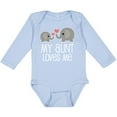 thumbnail image 3 of Inktastic My Aunt Loves Me Niece Nephew Elephant Boys or Girls Long Sleeve Baby Bodysuit, 3 of 5