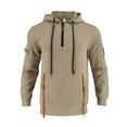 thumbnail image 3 of Zylanna Men's Hooded Sweatshirts with Pockets, Half-Zip Casual Soft & Warm Solid Color Sport Hoodies Pullover for Men Khaki, 3 of 8