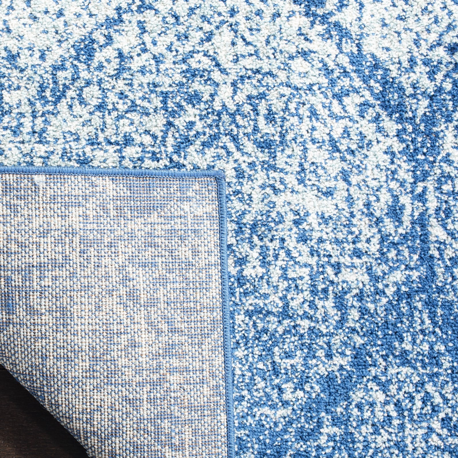 SAFAVIEH Madison Leighton Geometric Runner Rug, Navy/Blue, 2'3" x 14'