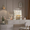 thumbnail image 5 of Hasipu 12" x 14" Hollywood Vanity Mirror with Lights Rectangle White Frame LED Makeup Mirror with 3 Light Modes for Bathroom, Dressing Table, 5 of 8