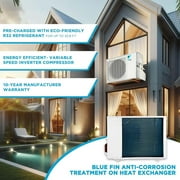 Daikin 9000 BTU 18 SEER2 R32 Entra Series Ductless Air Conditioner Heat Pump with 15 ft. Pre-Flared Installation Kit and Bracket - R32