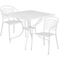 thumbnail image 2 of Flash Furniture Commercial Grade 35.5" Square White Indoor-Outdoor Steel Patio Table Set with 2 Round Back Chairs, 2 of 5